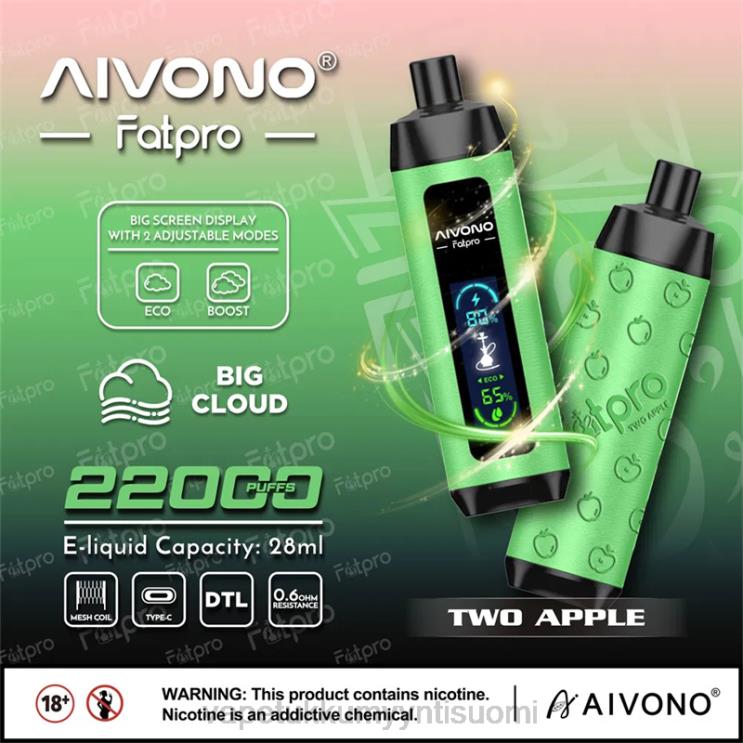 Vape Wholesale Suomi - Aivono Fatpro 22000 kaksi omenaa 2R4J21