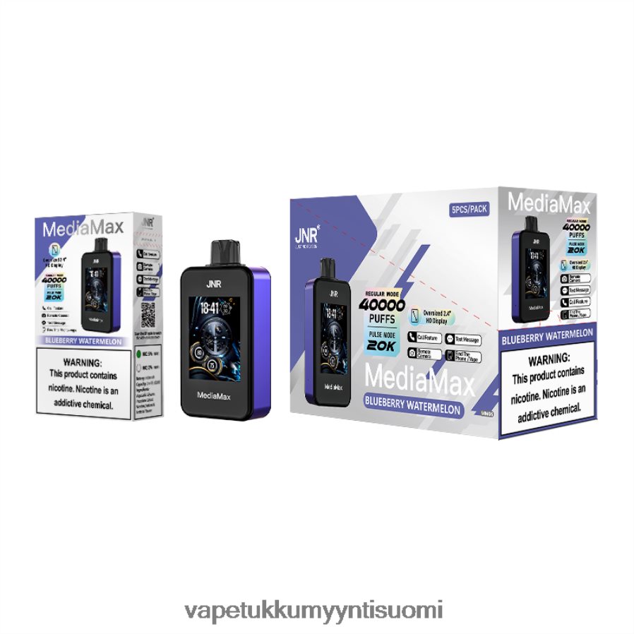 JNR MediaMax 40k puffi FLVX6Z12 mustikka vesimeloni vape tukkumyynti suomi